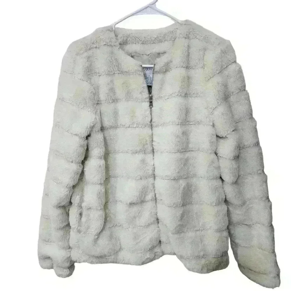 236. Carmen Carmen marc valvo faux fur tiered ribbed Size small retailed $300